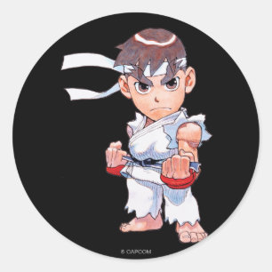 Super Puzzle Fighter II Turbo Ryu Classic Round Sticker