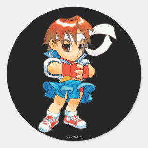 Super Puzzle Fighter II Turbo Sakura 2 Classic Round Sticker