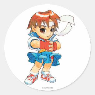 Super Puzzle Fighter II Turbo Sakura 2 Classic Round Sticker