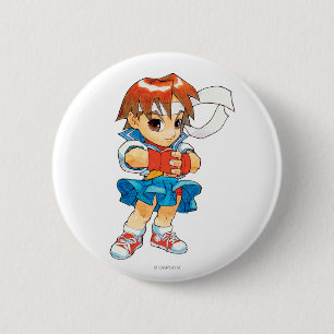 Super Puzzle Fighter II Turbo Sakura 2 Inch Round Button