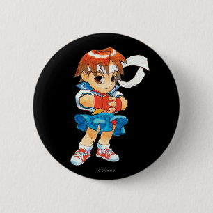 Super Puzzle Fighter II Turbo Sakura 2 Inch Round Button