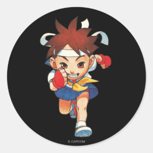Super Puzzle Fighter II Turbo Sakura Classic Round Sticker