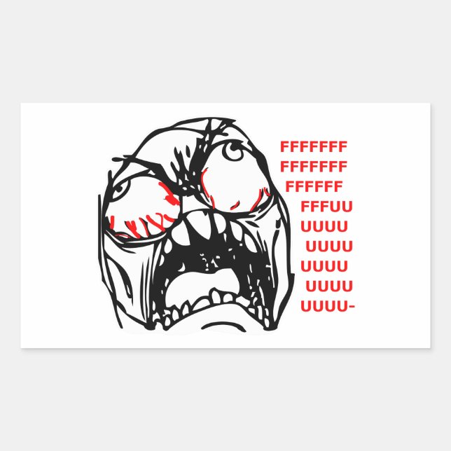 super rage face meme rofl sticker (Front)