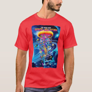 Super Rare Golden Space Jellyfish Rough Distressed T-Shirt