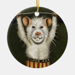 Super Rat Ceramic Ornament