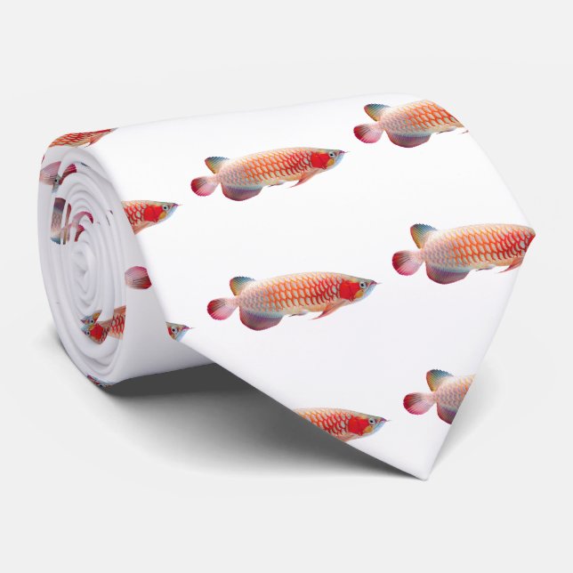 Super Red Arowana Tie (Rolled)