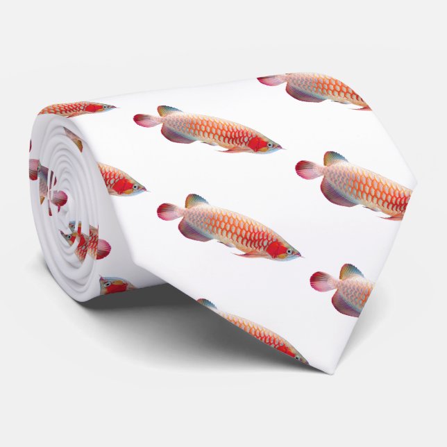 Super Red Arowana Tie (Rolled)