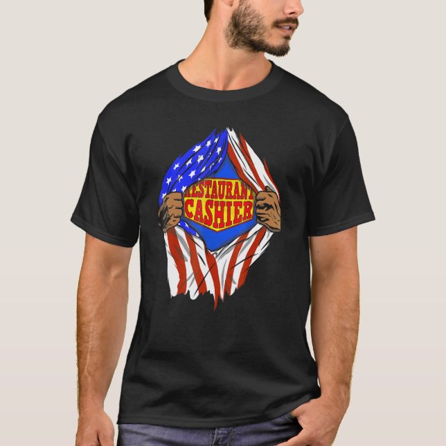 Super Restaurant Cashier Hero Job T-Shirt (Front)