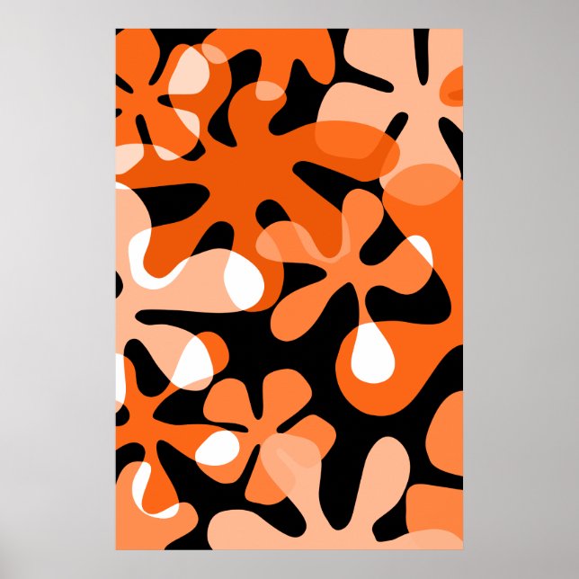 Super Retro Formes Orange Black White Poster (Devant)
