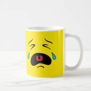 Super Sad Crying Face Emoji Coffee Mug