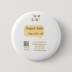 super sale business discount scan QR code details 2 Inch Round Button