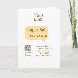 super sale business discount scan QR code details Card