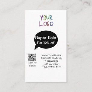 super sale business discount scan QR code details  Card