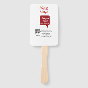 super sale business discount scan QR code details Hand Fan