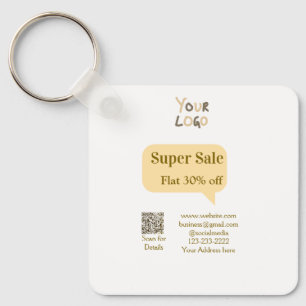 super sale business discount scan QR code details  Keychain