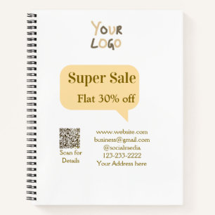 super sale business discount scan QR code details Notebook