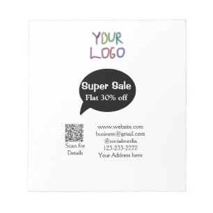 super sale business discount scan QR code details  Notepad