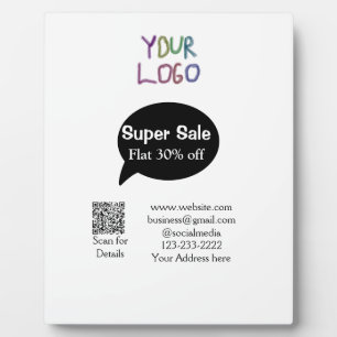 super sale business discount scan QR code details  Plaque