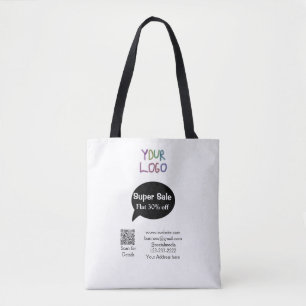super sale business discount scan QR code details  Tote Bag