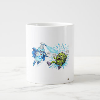 Super Sanitizer vs. Germ Monster Large Coffee Mug