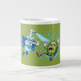 Super Sanitizer vs. Germ Monster  Large Coffee Mug
