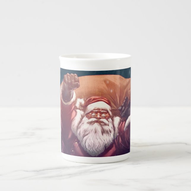 Super Santa Bone China Mug (Front)