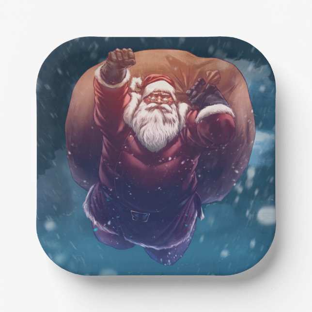 Super Santa Paper Plate (Front)