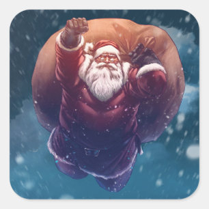 Super Santa Square Sticker