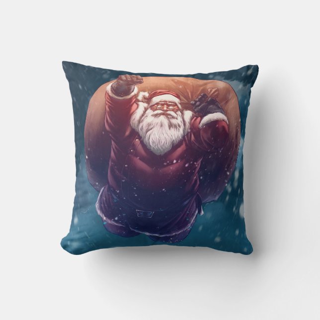 Super Santa Throw Pillow (Front)