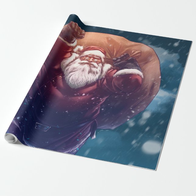 Super Santa Wrapping Paper (Unrolled)