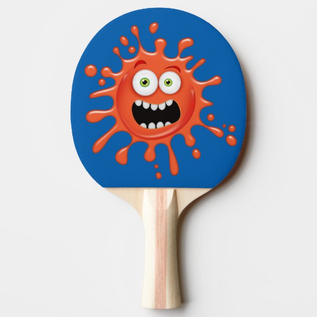 Super Scared Face Splattered on Ping Pong Paddle (Back)