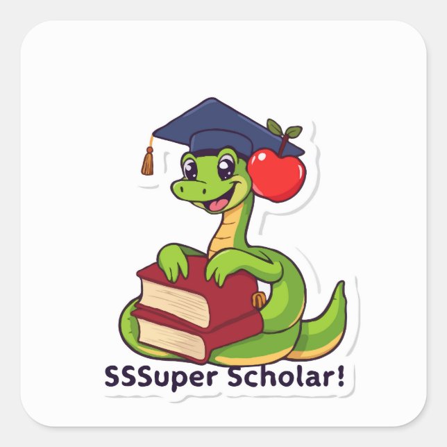 Super Scholar Snake Sticker - A Wise and Wriggling (Front)