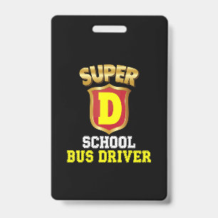 Super School Bus Driver Back To School Hero Kids Badge