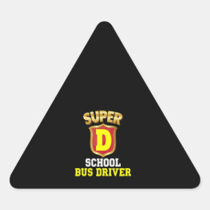 Super School Bus Driver Back To School Hero Kids Triangle Sticker