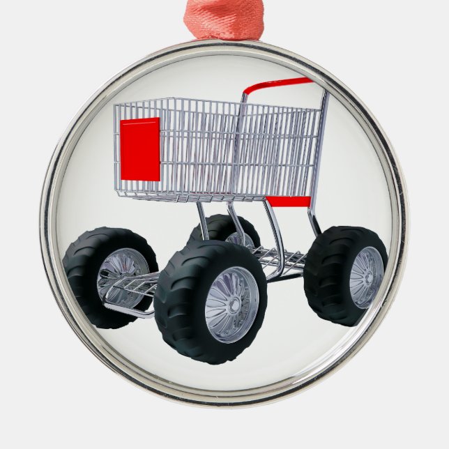 Super shopping cart metal ornament (Front)