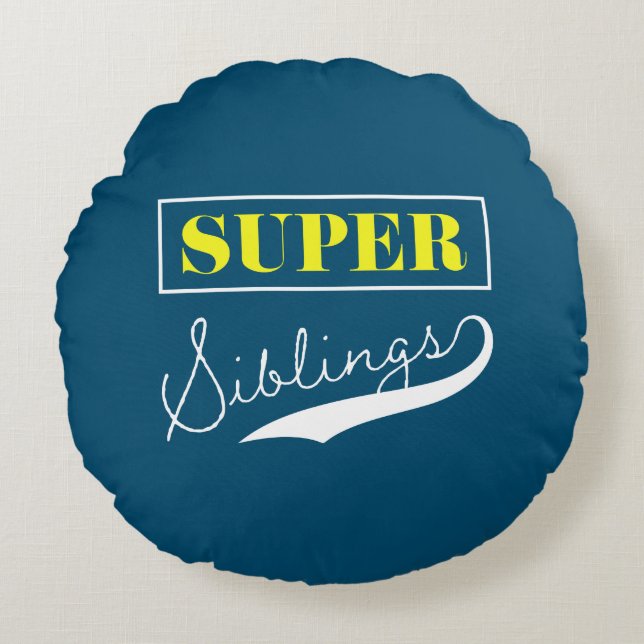 Super Sibling Round Pillow (Front)