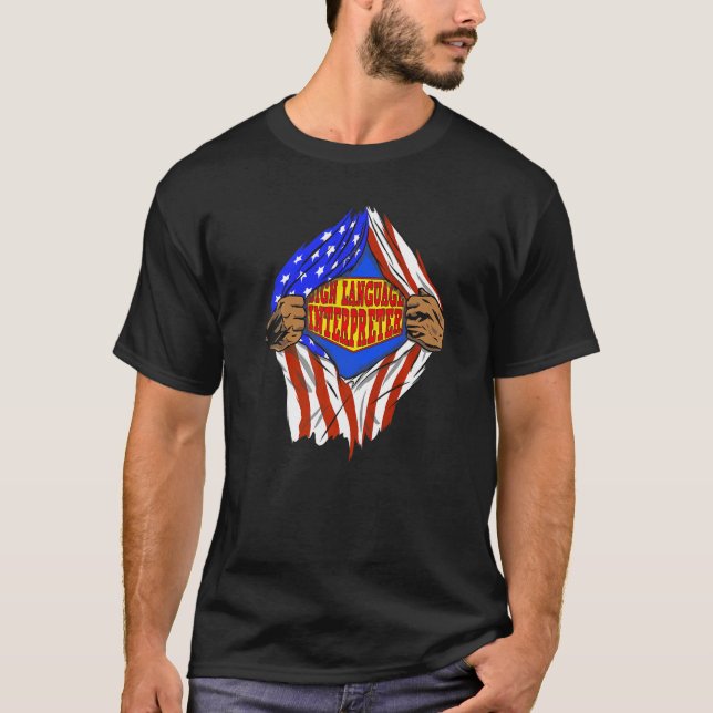 Super Sign Language Interpreter Hero Job T-Shirt (Front)