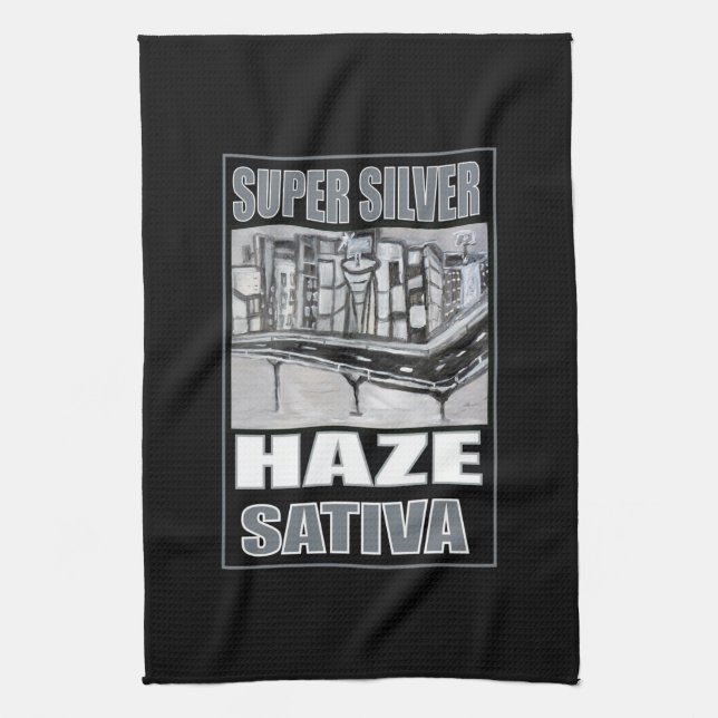 SUPER SILVER HAZE SATIVA KITCHEN TOWEL (Vertical)