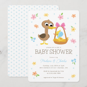 Super Simple   5 Little Ducks Boy Baby Shower Invitation