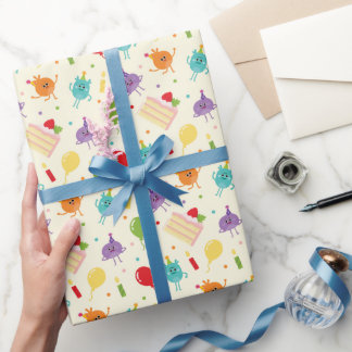Super Simple | Bumble Nums Birthday Cake Pattern Wrapping Paper