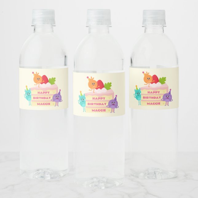 Super Simple | Bumble Nums Birthday Cake Water Bottle Label (Bottles)