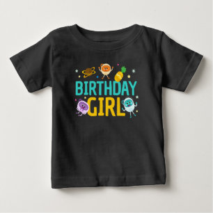 Super Simple Bumble Nums Space Birthday Girl Baby T-Shirt