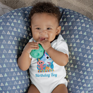 Super Simple   Finny the Shark Confetti Birthday Baby Bodysuit