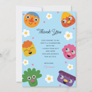 Super Simple   Noodle & Pals Blue Floral Birthday Thank You Card