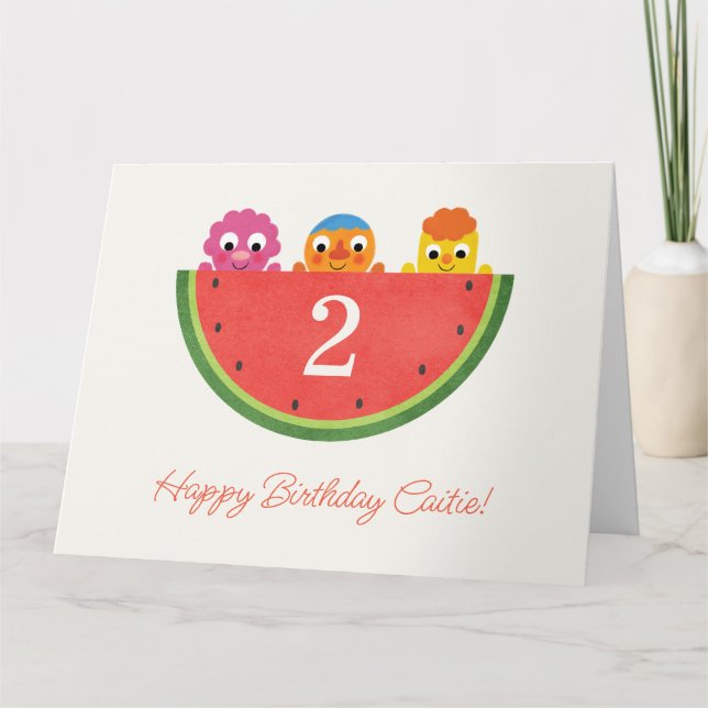 Super Simple | Noodle & Pals Watermelon Party Card (Front)