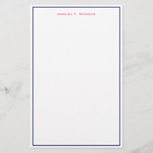 Super Simplicity Navy Hot Pink White DIY Frame Stationery
