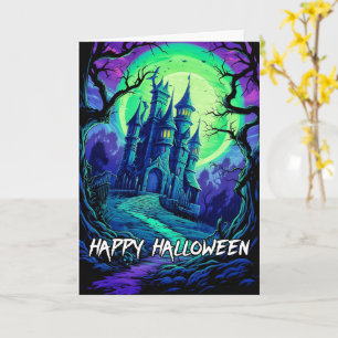 Super Sinister Halloween Haunted House Card