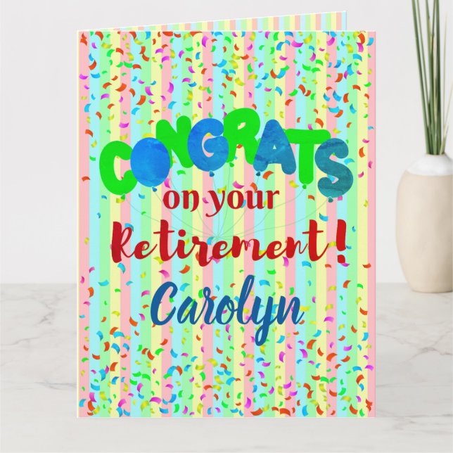 Super Size  Personalized  Retirement Card (Front)