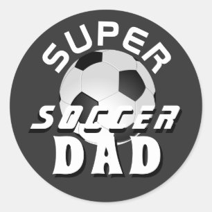 Super Soccer Dad Football Sporty Father  Classic Round Sticker