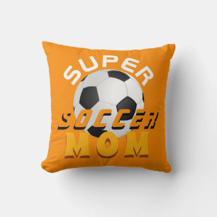Super Soccer Mom Football Sporty Mother Throw Pillow